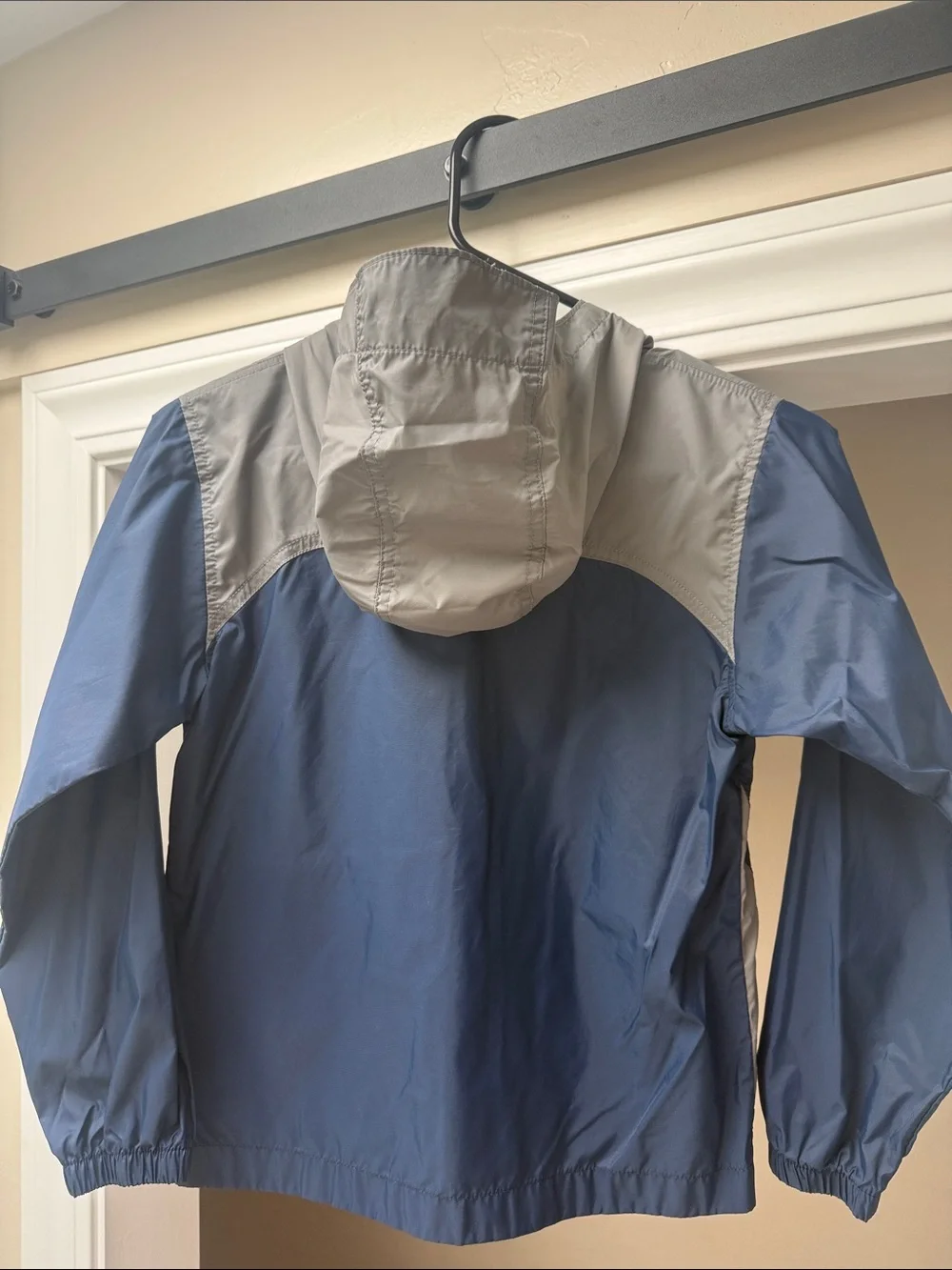 Columbia Kids Blue and Gray Hooded Raincoat